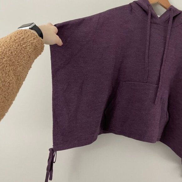 Lululemon All In A Day Hooded Poncho Sweater Black Cherry One Size - Picture 5 of 5